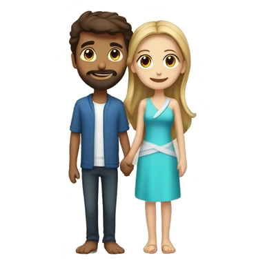 Infinity sign with a Arab guy and a brunette white girl hugging each other  sticker