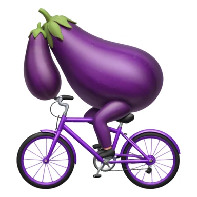 Eggplant riding a bicycle  sticker