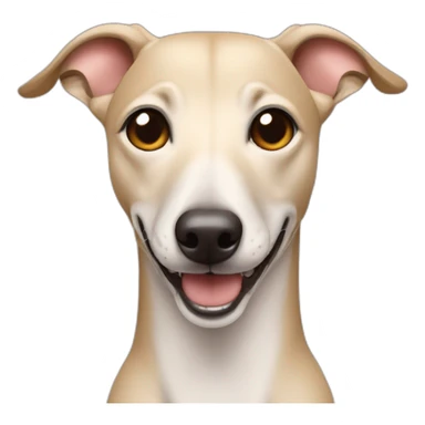smiling face with heart eyes but it's a beige whippet's face sticker