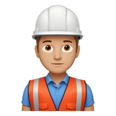 Arquitecto con casco blanco pero con chaleco de color rojo, la persona que sea un poquita morena sticker