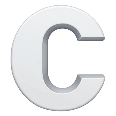 A white letter C with black background and white line crossing the C  sticker