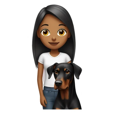Girl with a Doberman  sticker