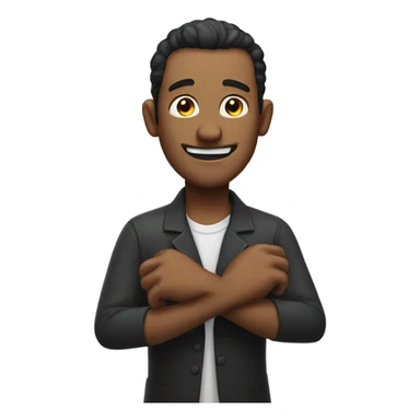 devious smiling man with hands sticker