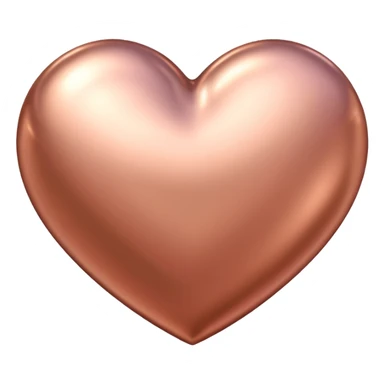 heart with metallic rose gold finish sticker