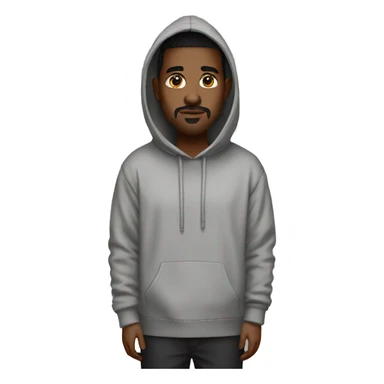 A man with a big crop hoodie and with dark long sock (Yeezy pods) sticker