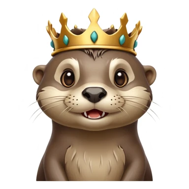 very anthropomorphic cartoon otter with highly expressive face in three-quarter profile view, exaggerated facial features, big expressive eyes, cartoony style, simple thorny stem wrapped horizontally around its forehead like Jesus Crown of thorns, very animated and emotive sticker
