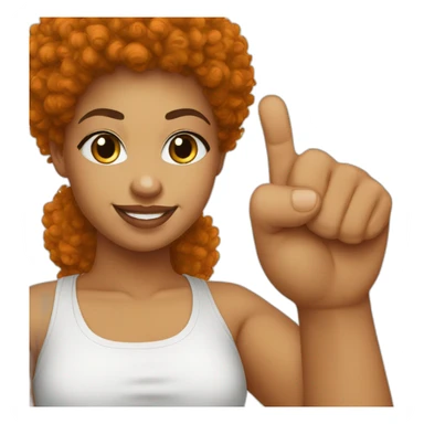 Light skin girl afro orange with thumb up dark tshirt sticker