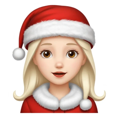 clean and vanilla girl with santa claus hat like holiday mood, christmas!! sticker