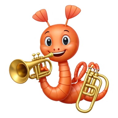 shrimp playing the trumpet sticker