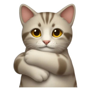 Cat hugs sticker