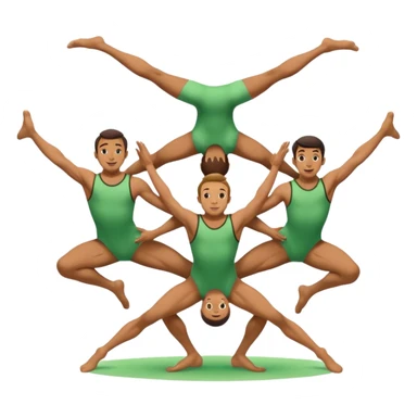 Men playing leapfrog in full skin colored leotards sticker