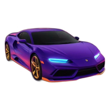 Sports car in neon city sticker