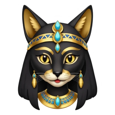 anthropomorphic black-furred Bastet  sticker