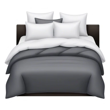 Pale black comforter and white pillows on bed sticker