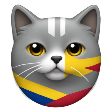 Bandera de colombia y un gato gris sticker