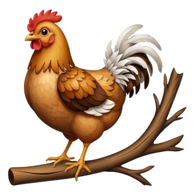 tavuk agicin üstünde otruyor sticker