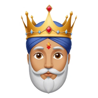 sikh guy with a king crown and a kiss on check sticker