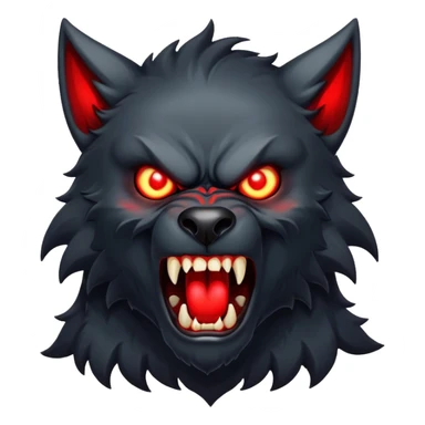 black Werewolf with glowing red eyes screaming  sticker