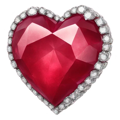 Heart made out of a ruby with a diamond texture  sticker