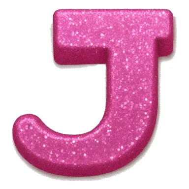 Pink Glitter letter J in cursive  sticker