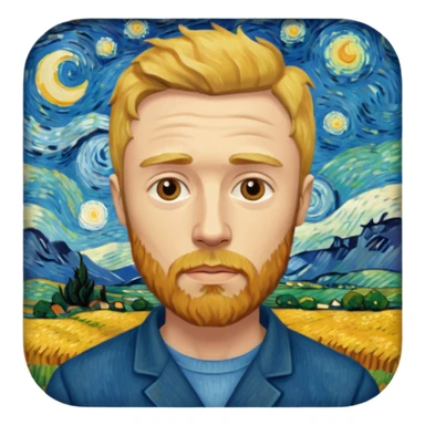 I portrait of me in the style of a Van Gogh painting  sticker
