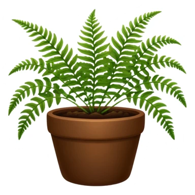 Fern + brown pot, Window Plant. sticker