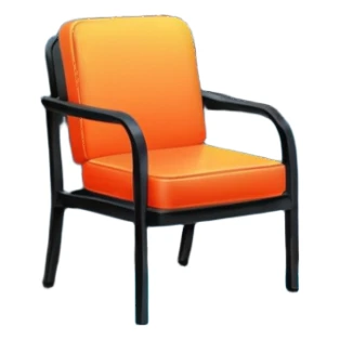 Window with neon reflection + empty chair, Apartment Windows. sticker