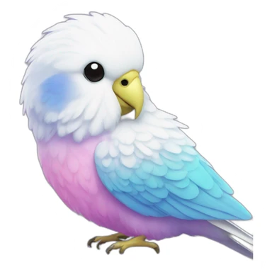 white all feather pink feet purple nose budgie sticker