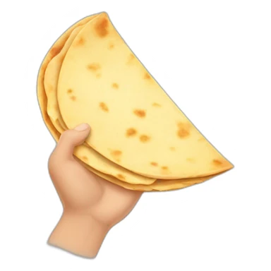 A hand holding a whole tortilla. sticker