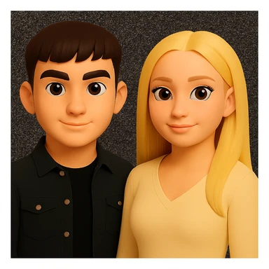 Keep the image unchanged except slightly spread the people apart from each other. Preserve the original style and background as is. sticker