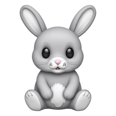 Emoji d'une peluche lapin a tete de mort sticker