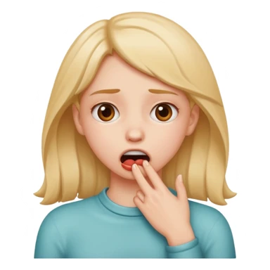 A girl chocking herself in a funny way sticker