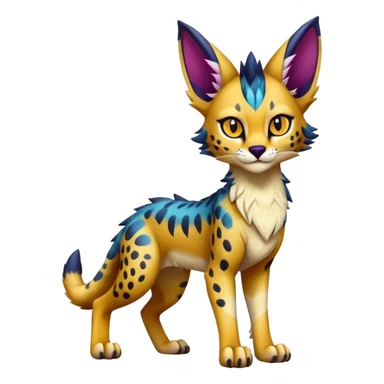 Epic Cute Colorful Dark Sergal-Serval-Vernid full body sticker