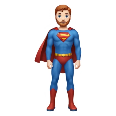 Full body superman with redish brownish hair - blue eyes, trimmed beard sticker