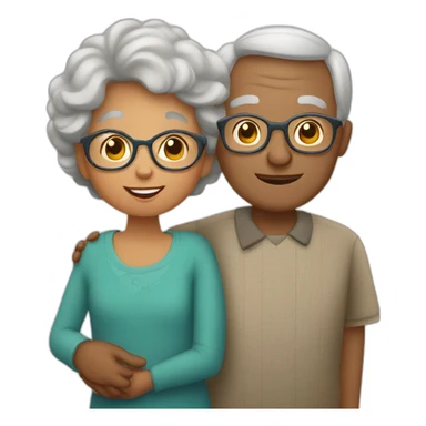 Grandma and grandpa with grandson sticker
