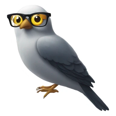 Window with bird wearing glasses sticker