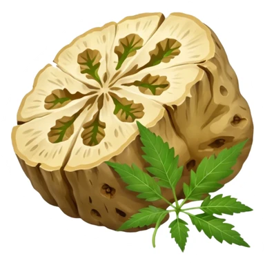 slices of white truffle with weed sticker