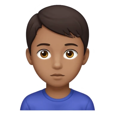 Dark brown hair, make the boy mixed race and is a boy and make his iris a bit smaller sticker