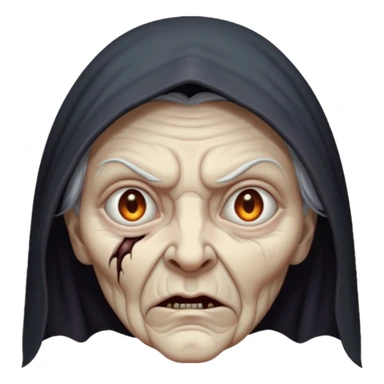 cursed witch face sticker