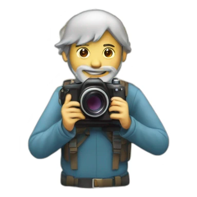 sketchy man with a camera against the background of a world map / globe sticker