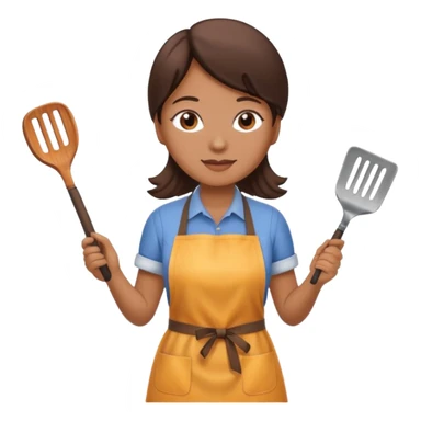 woman grilling bbq with grill and apron sticker