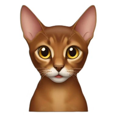 Abyssinian cat dark red asks for food sticker