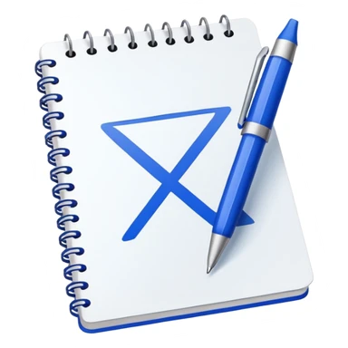 notebook with checkmarks and pen no rivets at the top sticker