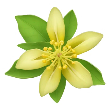 Ashwagandha flower with greenish-yellow petals and a central yellow stamens emojis sticker