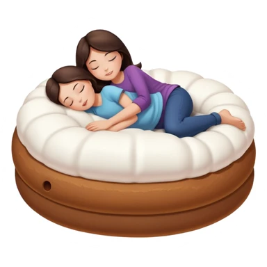 brunette girl sleeping on a giant marshmallow bed sticker