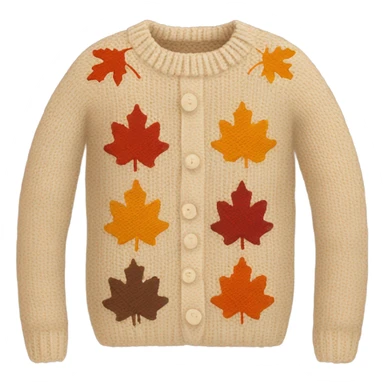 Knit sweater with fall design sticker
