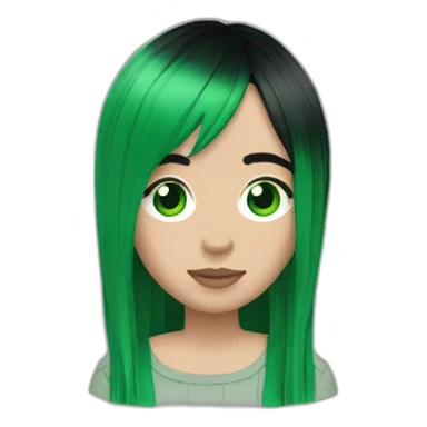 billie eilish green black hair sticker