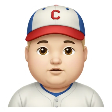 Chubby male in baseball cap sticker
