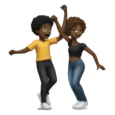 white boy and black girl dancing sticker