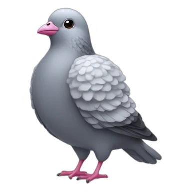 kawai-fluffy-pigeon-holding-a-pen-with-mouth sticker